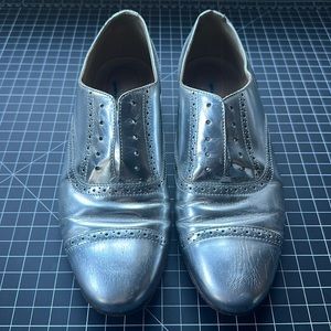 Jcrew Silver Metallic Loafers